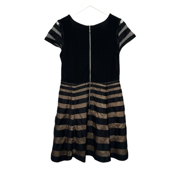 Anne Fontaine Latoya Striped Mesh Cocktail Dress Black Size 44 NEW - Picture 2 of 14